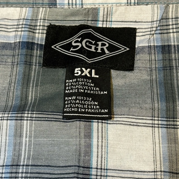 "SGR Men's 5X Plaid Button-Up Short Sleeve Shirt - New With Tags (NWT) - Picture 6 of 9